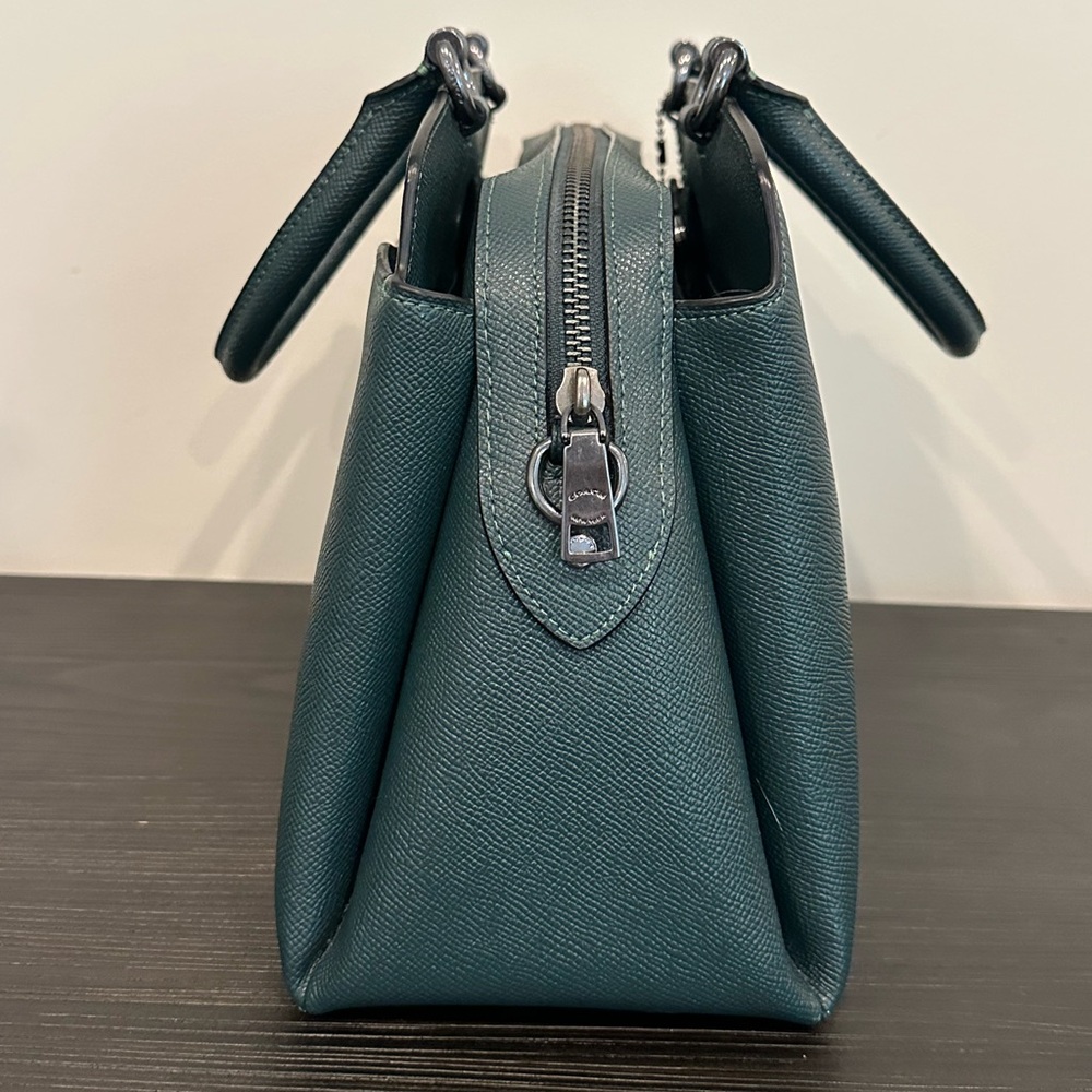 Coach Forest Green 3-Pc Set! Handbag Crossbody Purse, Keychain Wallet, Wristlet! - Picture 4 of 16